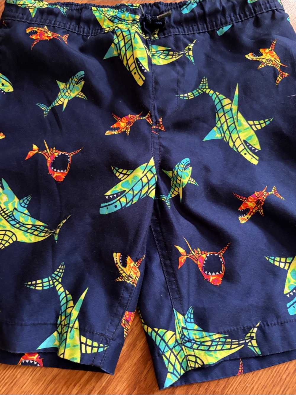Lands' End Navy, White, Yellow, Green Patterned Garment